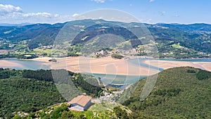 Aerial view of urdaibai estuary in basque country, Spain photo