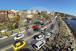 Aerial view of Uskudar - Harem Street in Istanbul