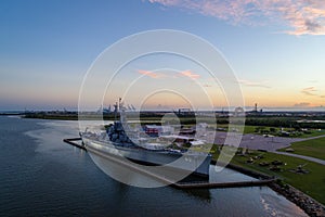 USS Alabama battleship in Mobile Bay