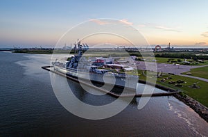 USS Alabama battleship in Mobile Bay