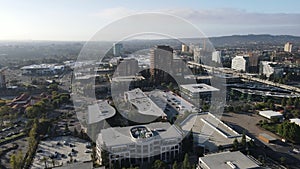 Aerial view of UTC, University City large residential and commercial, San Diego