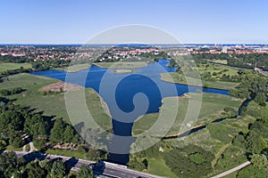 Aerial view of Utterslev Mire part 3, Denmark