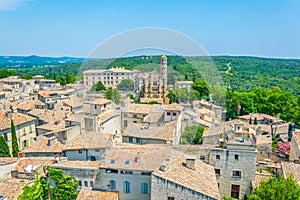 Aerial view of Uzes, France