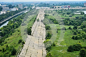 View of the Vacaresti Nature Park in Bucharest