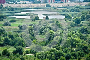 View of the Vacaresti Nature Park in Bucharest