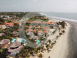 Aerial view of vacation homes on the beach