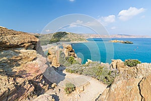 Aerial view on Vai palm beach in Crete island. Day foto