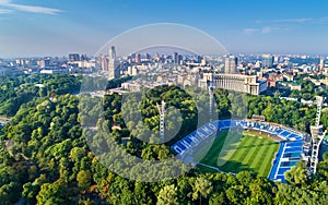 Aerial view of Valeriy Lobanovskyi Dynamo Stadium in Kiev, Ukraine