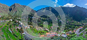 Aerial view of Valle Gran Rey valley at La Gomera, Canary Islands, Spain photo