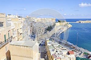 Aerial View on Valletta and Grand Harbour from Barrakka Gardens