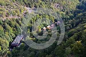 Aerial View of the Valley Ilsetal in the Harz Mountains, Ilsenburg, Saxony - Anhalt