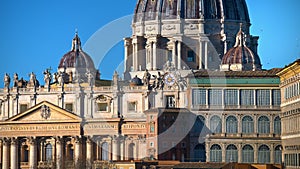 Aerial view of Vatican city from the dis