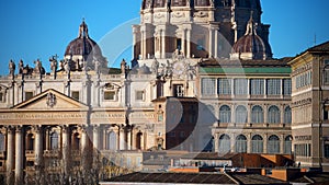 Aerial view of Vatican city from the dis