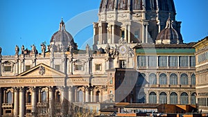Aerial view of Vatican city from the dis