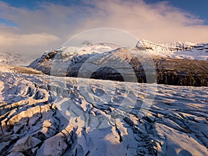 Aerial view of Vatnajokull Glacier, Iceland
