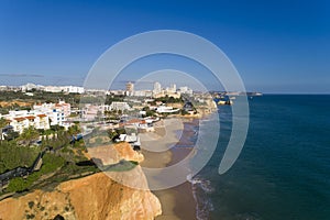 Aerial view of the Vau Beach Praia do Vau in Portimao photo