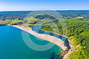 Aerial view of Veleka beach in Bulgaria