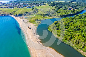 Aerial view of Veleka beach in Bulgaria