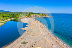 Aerial view of Veleka beach in Bulgaria