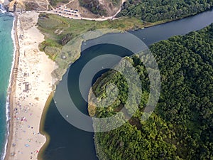 Aerial view of Veleka beach, Bulgaria