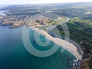 Aerial view of Veleka beach, Bulgaria