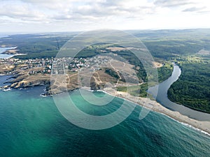 Aerial view of Veleka beach, Bulgaria