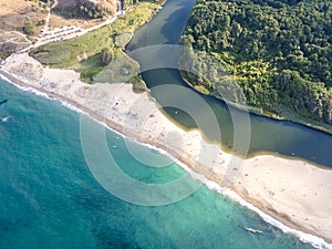 Aerial view of Veleka beach, Bulgaria