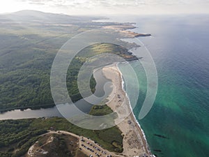 Aerial view of Veleka beach, Bulgaria