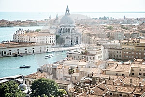 Aerial view of Venice, Basilica Santa Maria della Salute