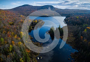 Aerial view of Vermont mountains in the autumn