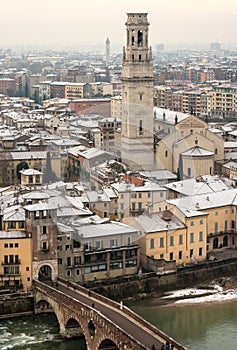 Vista aerea da con neve 