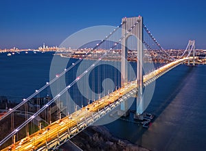 Aerial view of Verrazzano Narrows Bridge