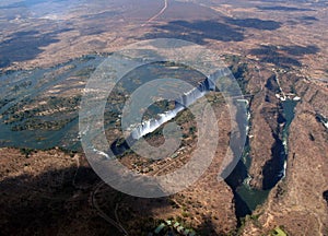 Aerial View of Victoria Falls