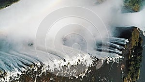 Aerial View Victoria Falls, Shungu Namutitima at the Border of Zimbabwe and Zambia in Africa