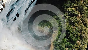 Aerial View Victoria Falls, Shungu Namutitima at the Border of Zimbabwe and Zambia in Africa