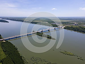 Aerial view of Vidin - Calafat bridge between Romania and Bulgaria photo