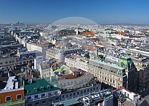 Aerial view of Vienna city center from Cathedral