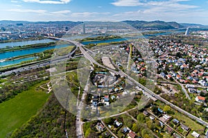 Aerial View of Vienna; Donau Tower