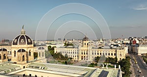 Aerial view of Vienna Maria Theresia Monument and Museums Quartier. Maria Theresien Platz. Art History Kunsthistorisches