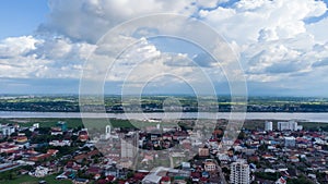 Aerial view of vientiane capital of Laos Southeat Asia photo