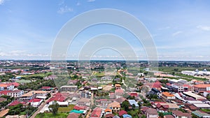 Aerial view of Vientiane capital of Laos Southeat Asia photo