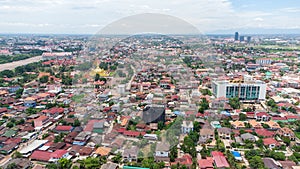 Aerial view of Vientiane capital of Laos Southeat Asia photo