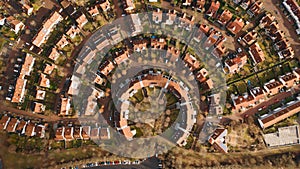 Aerial view: view of the town in Frankfurt, residential private houses