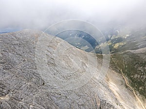 Aerial view of Vihren Peak, Pirin Mountain