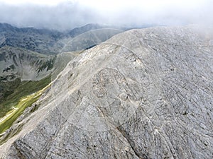 Aerial view of Vihren Peak, Pirin Mountain