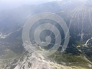 Aerial view of Vihren Peak, Pirin Mountain