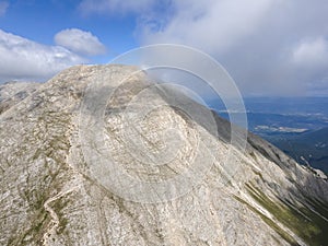 Aerial view of Vihren Peak, Pirin Mountain, Bulgaria