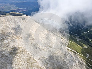 Aerial view of Vihren Peak, Pirin Mountain, Bulgaria