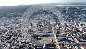Aerial view of Vila Real de Santo Antonio in Algarve, Portugal