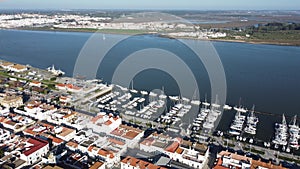 Aerial view of Vila Real de Santo Antonio in Algarve, Portugal